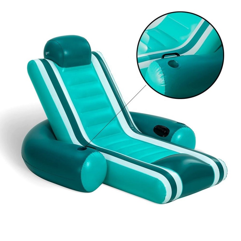 Inflatable Lounge Pool Chair with Cup Holder - Yiwu Sunrise Inflatable ...